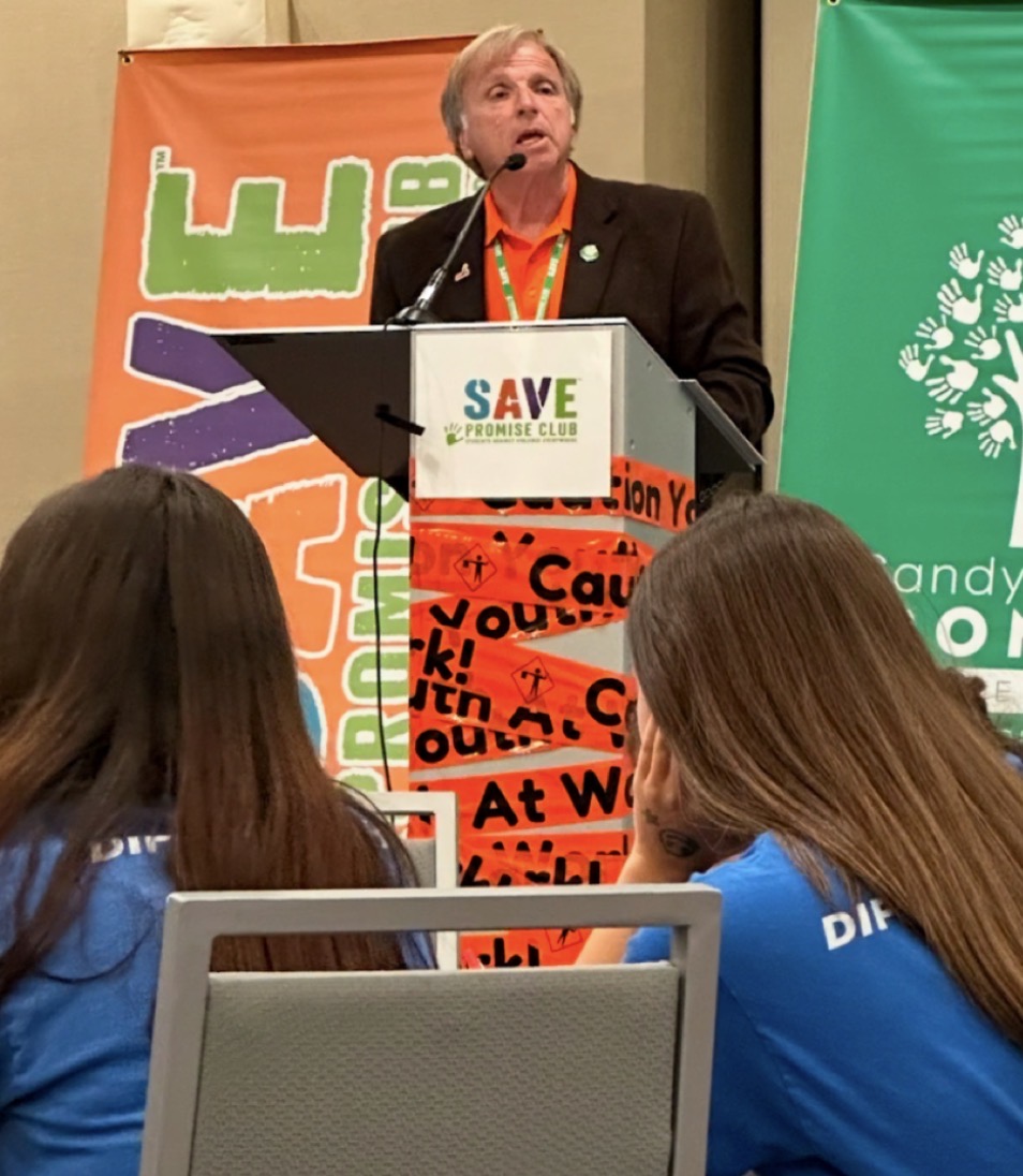 Gary giving a Speech