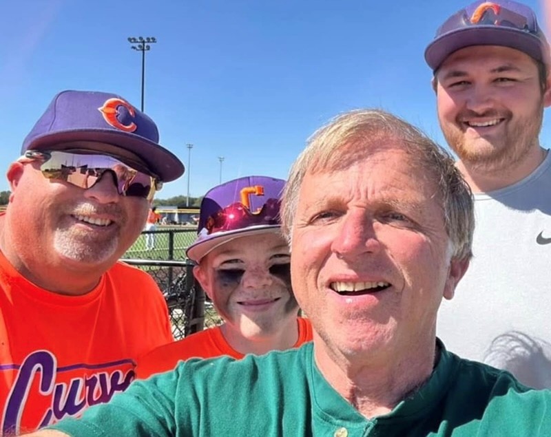 Gary and Family at the Baseball Game